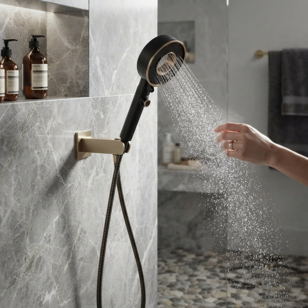 Pommeau de douche haute pression – 3 modes & économie d’eau