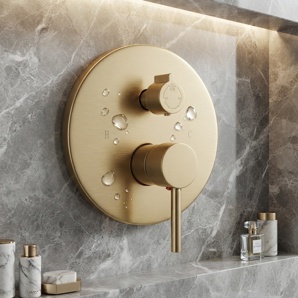 Colonne de Douche Encastrable Or satiné – Élégance & Bien-être
