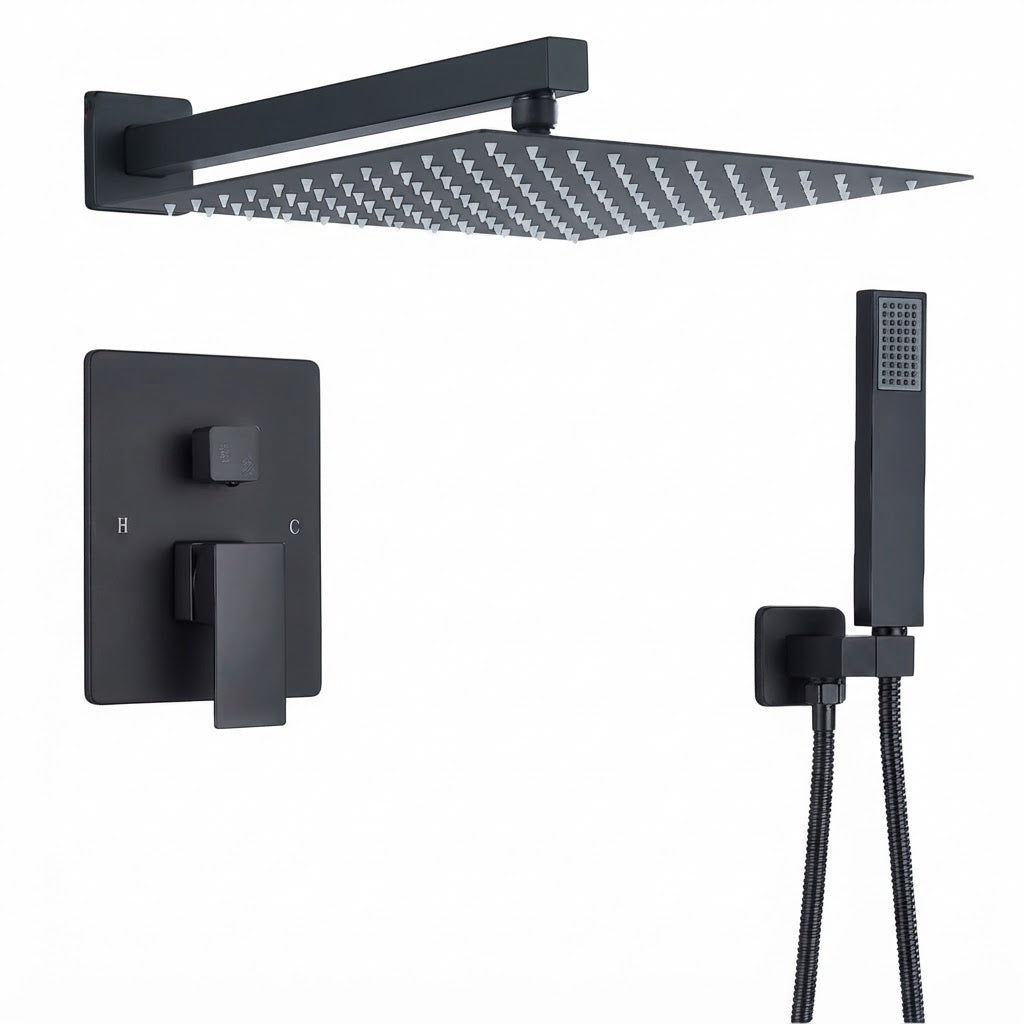 Colonne de douche Encastrable Noir Mat – Luxe & Confort régulier