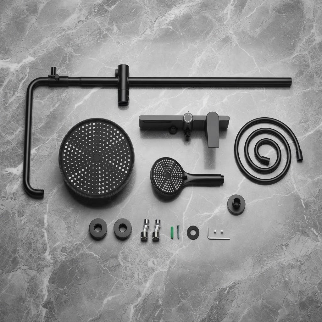 Colonne de Douche Thermostatique Finition Brossée – Système 3 Voies