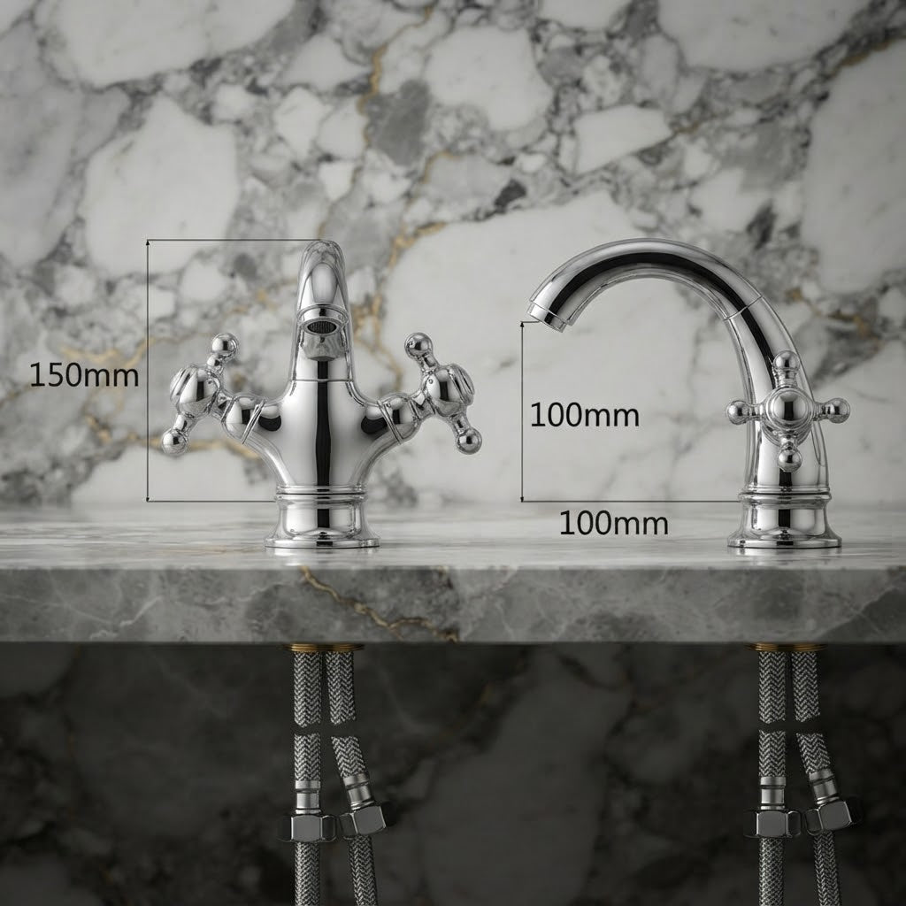 Robinet de salle de bain antique en laiton – mitigeur rétro