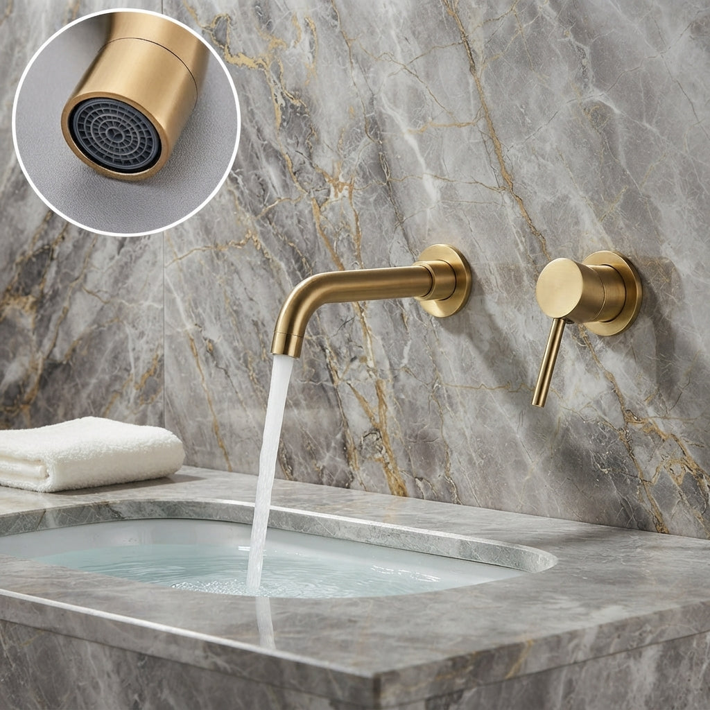 Robinet de salle de bain mural – Plusieurs finitions