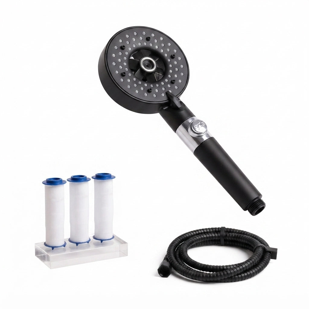 Pommeau de Douche Filtrant – Haute Pression & Éco, 5 Modes + Bouton Stop