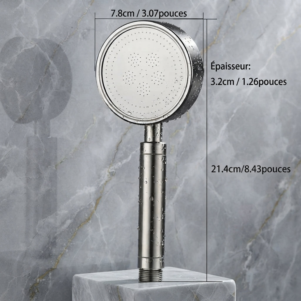 Pommeau de Douche Haute Pression – Inoxydable & Confort