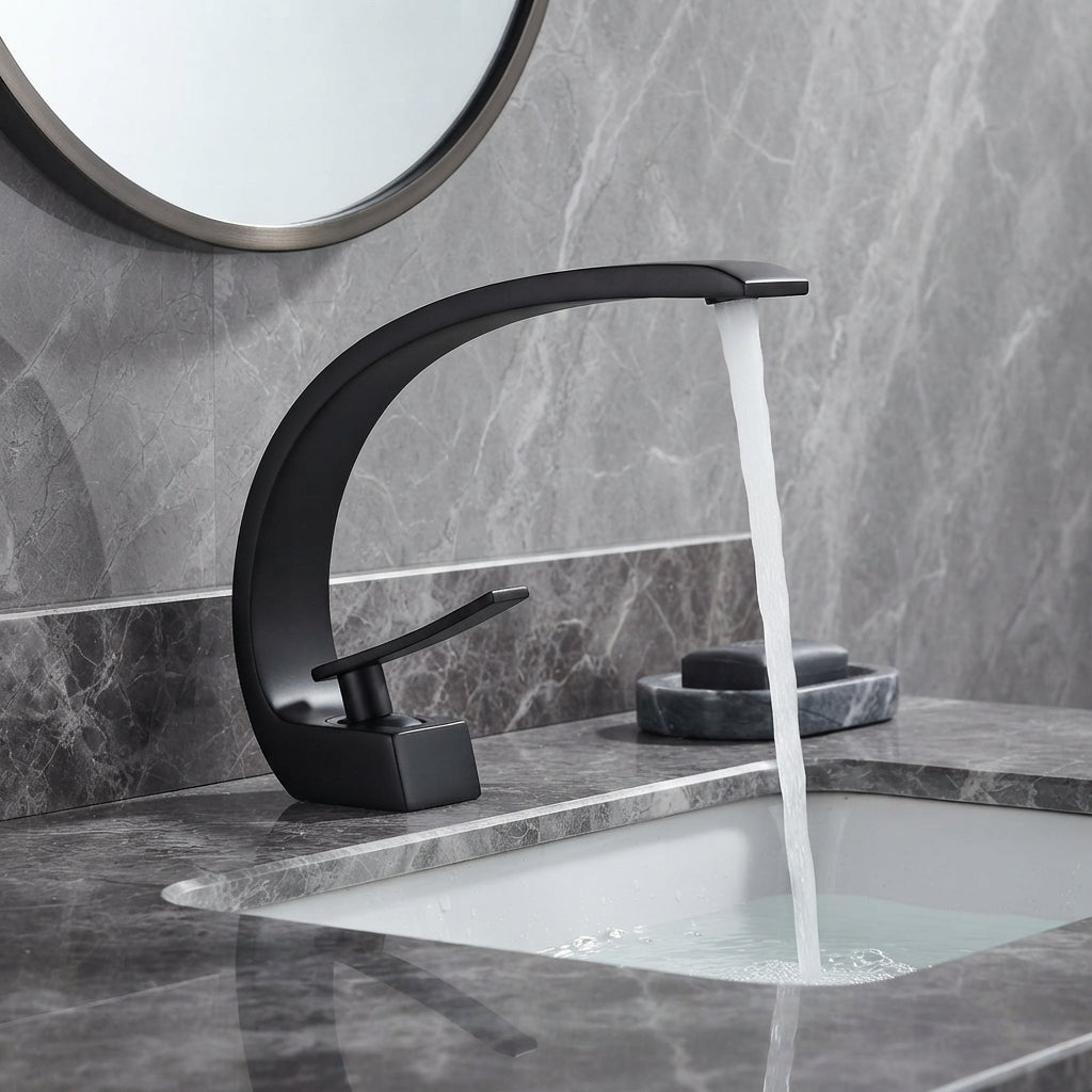 Robinet de salle de bain en laiton – Courbe luxueuse