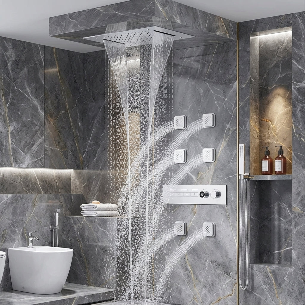 Colonne de Douche Encastrable – 4 Modes de Douche & Massage