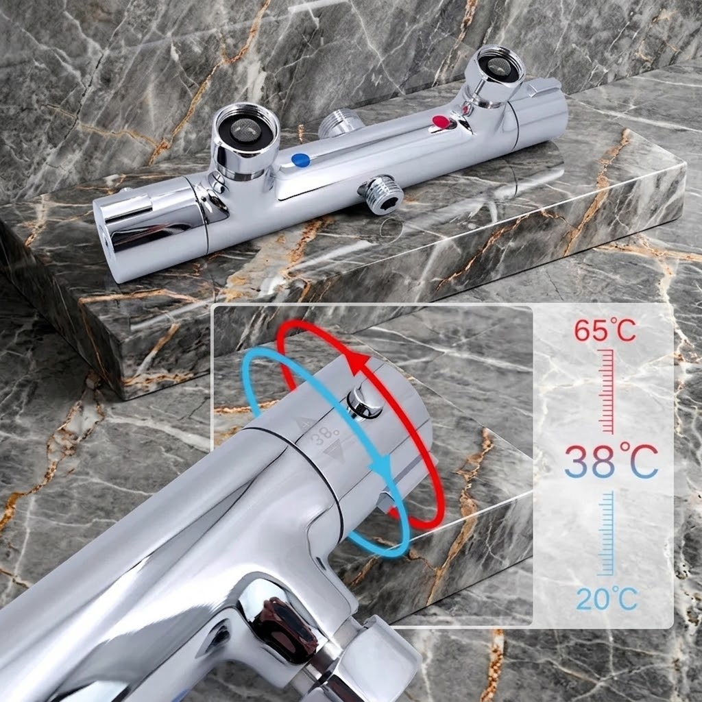 Colonne de Douche Thermostatique en Laiton – Confort & Précision