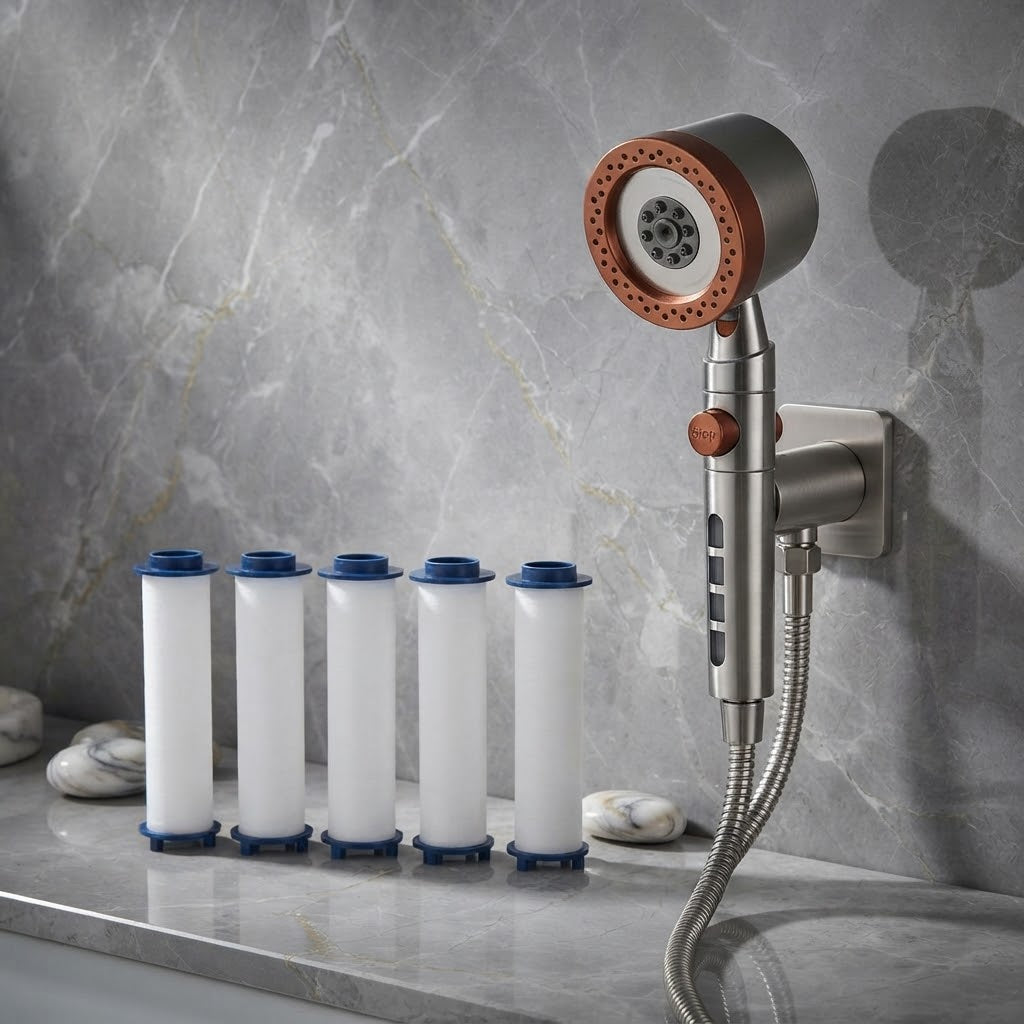 Pommeau de douche haute pression – 5 modes, finition élégante & anti-calcaire
