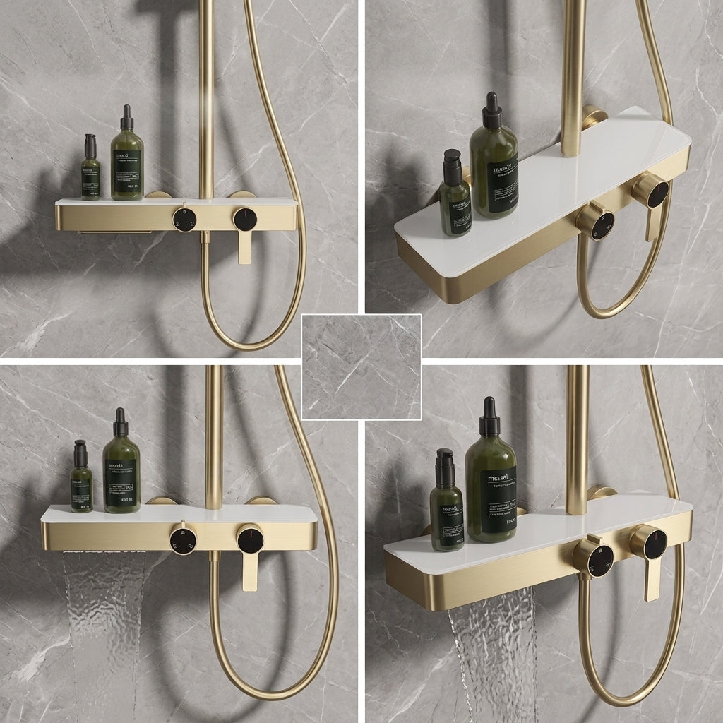 Colonne de Douche Haut de Gamme – Pluie, Douchette – 6 Finitions