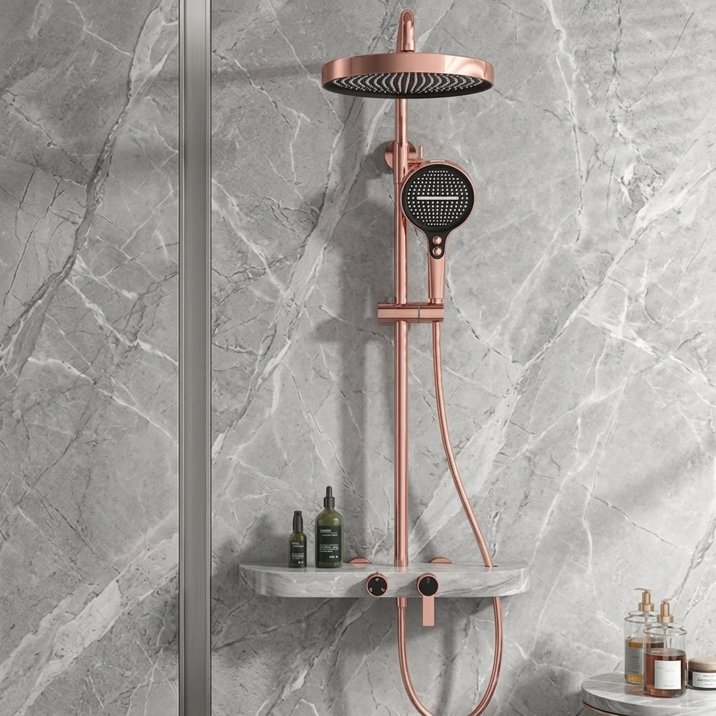 Colonne de Douche Haut de Gamme – Pluie, Douchette – 6 Finitions