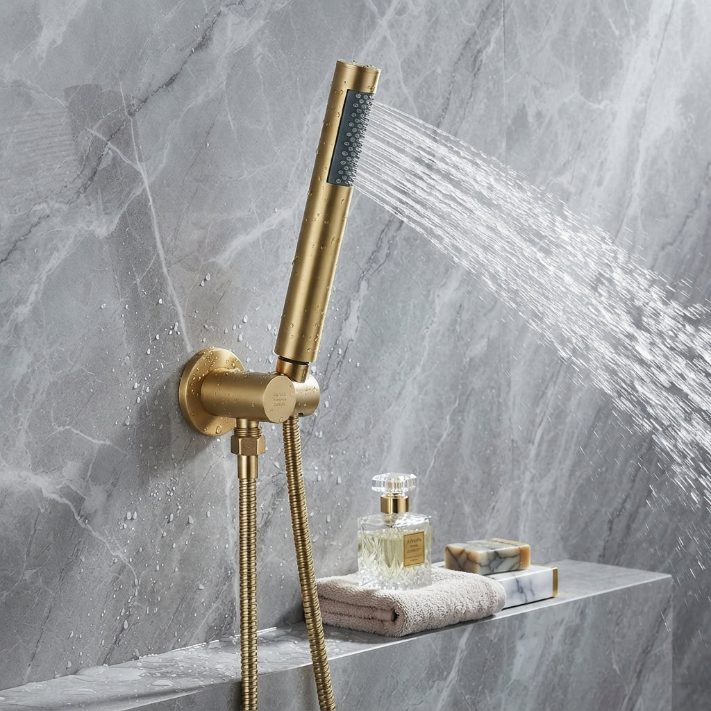 Colonne de Douche Encastrable Or satiné – Élégance & Bien-être