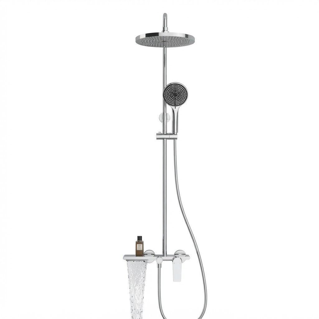 Colonne de Douche Thermostatique Finition Brossée – Système 3 Voies