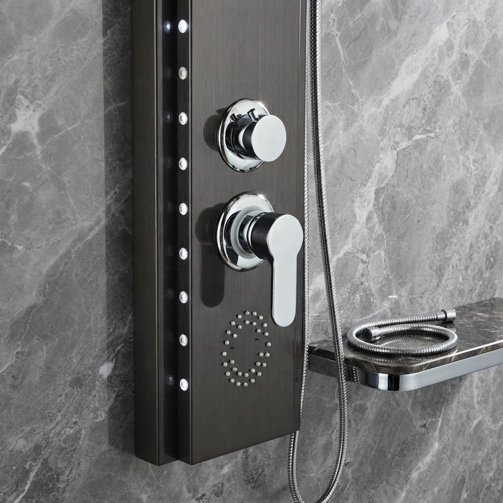 Colonne de Douche Hydromassante à affichage digital LED – Douceur & Massage