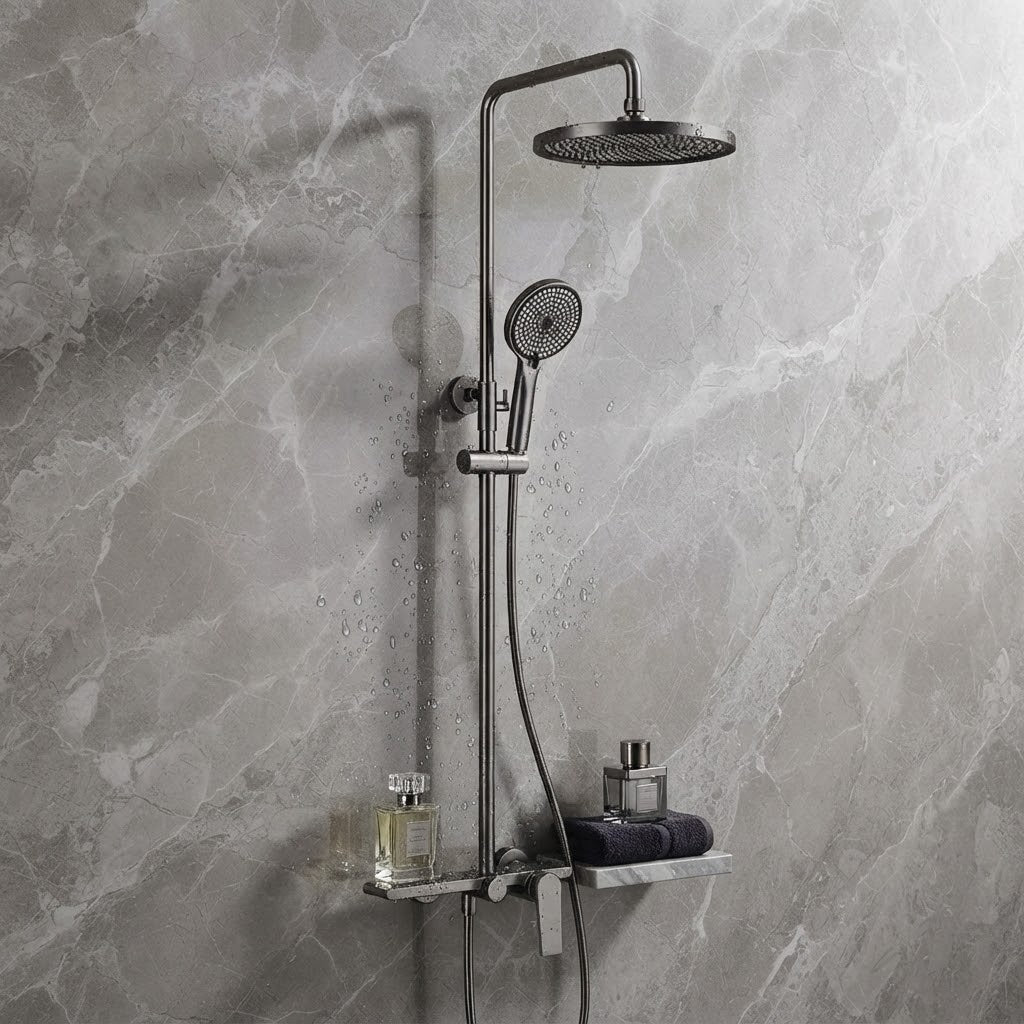 Colonne de Douche Thermostatique Finition Brossée – Système 3 Voies