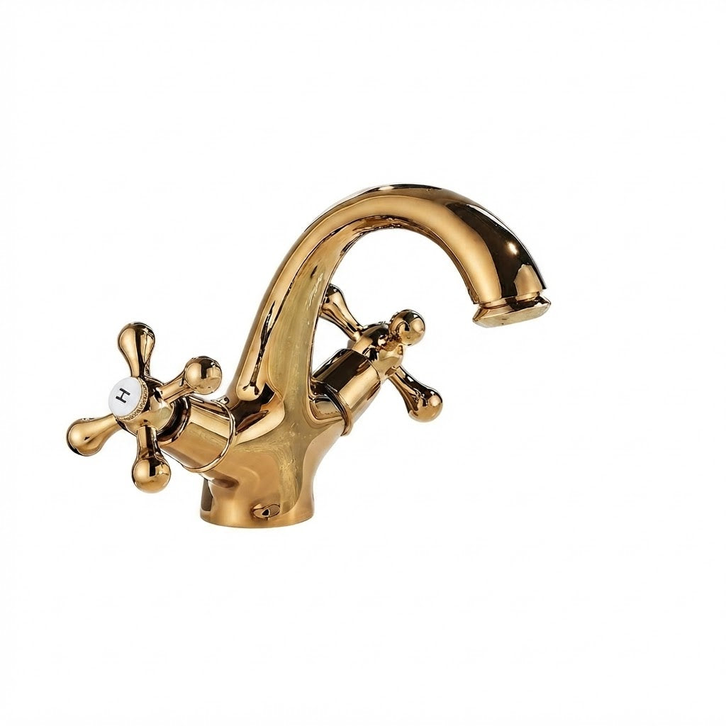 Robinet de salle de bain antique en laiton – mitigeur rétro