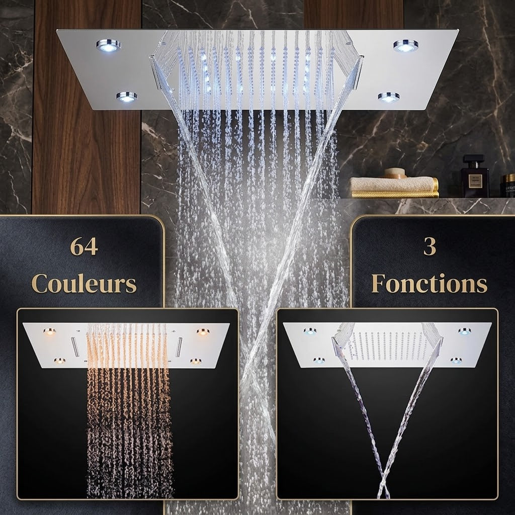 Tête de Douche LED Encastrable – Plafond