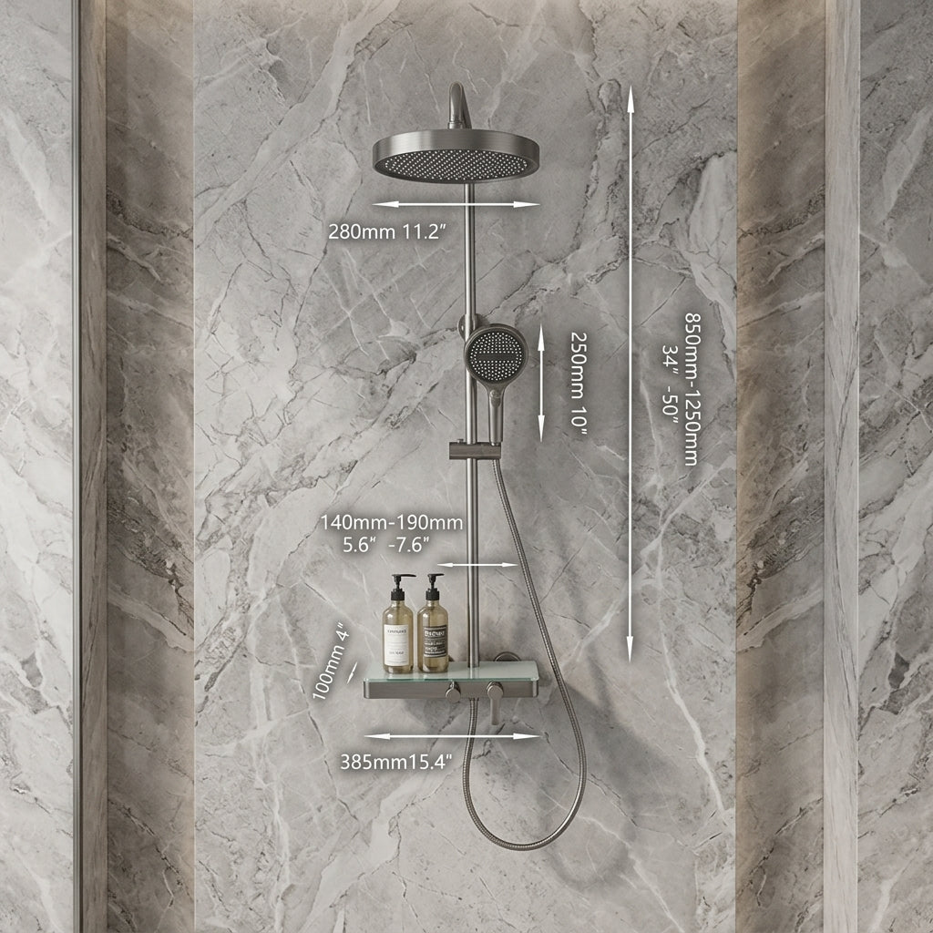 Colonne de Douche Haut de Gamme – Pluie, Douchette – 6 Finitions