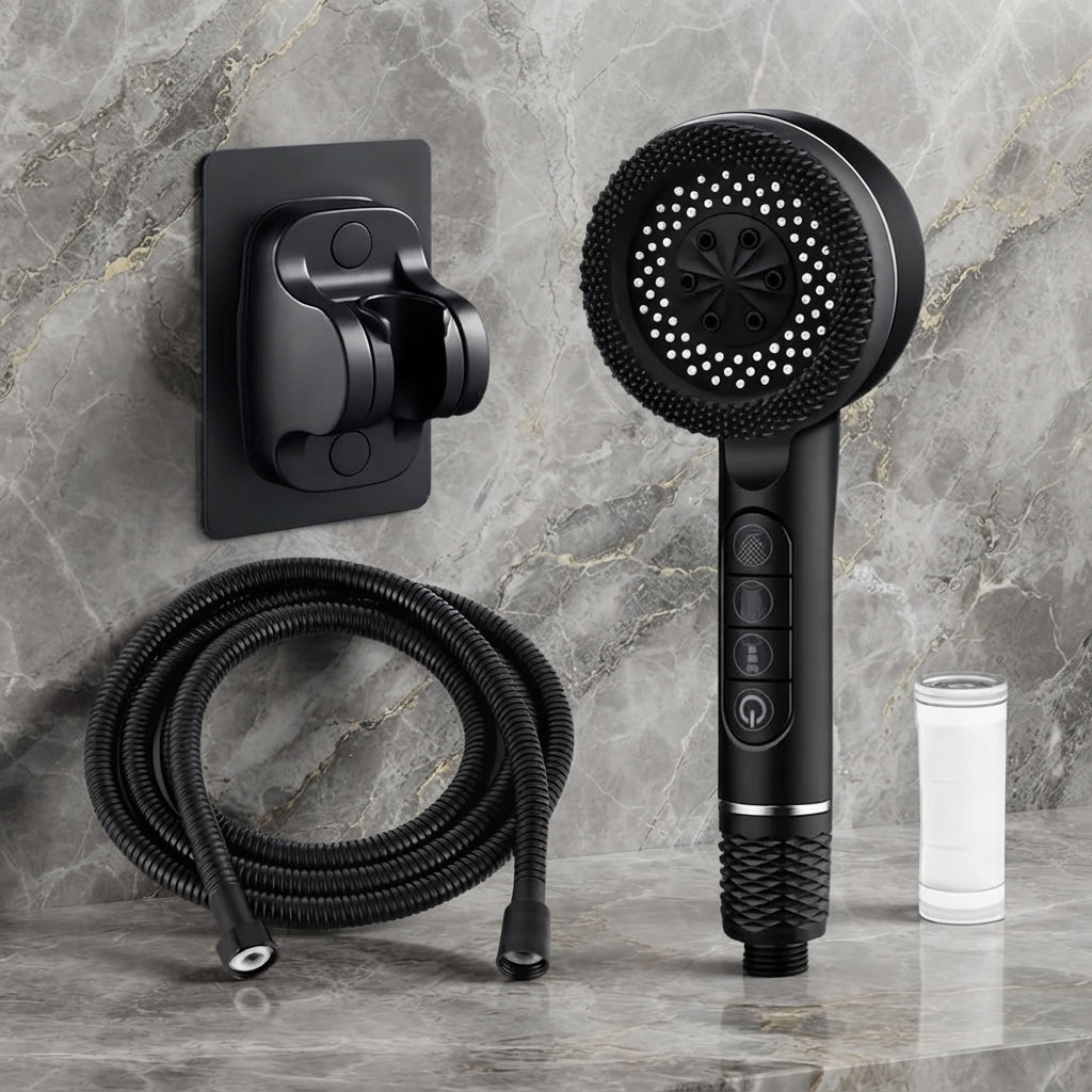 Pommeau de douche anti-calcaire – 4 modes, haute pression & éco