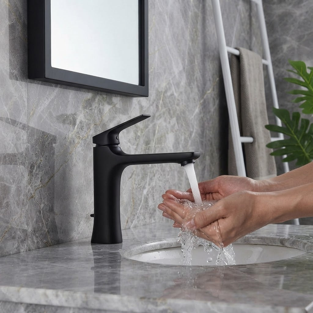 Robinet de salle de bain en laiton – Mitigeur à poignée unique