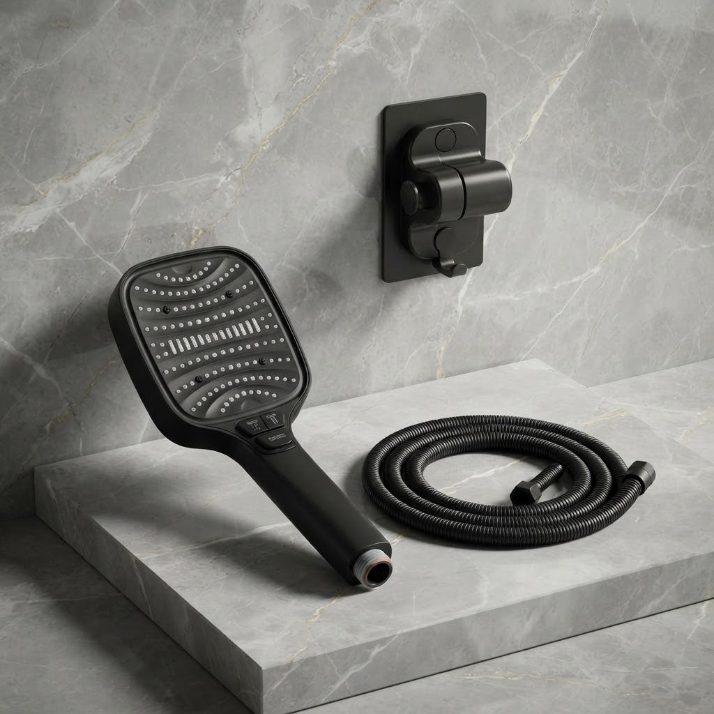 Pommeau de douche haute pression – Anti-calcaire, 7 jets et fonction économie d’eau
