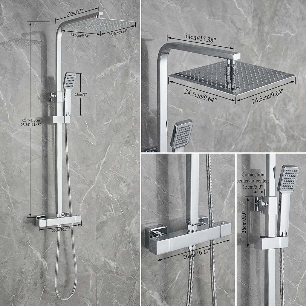 Colonne de Douche Thermostatique Chrome