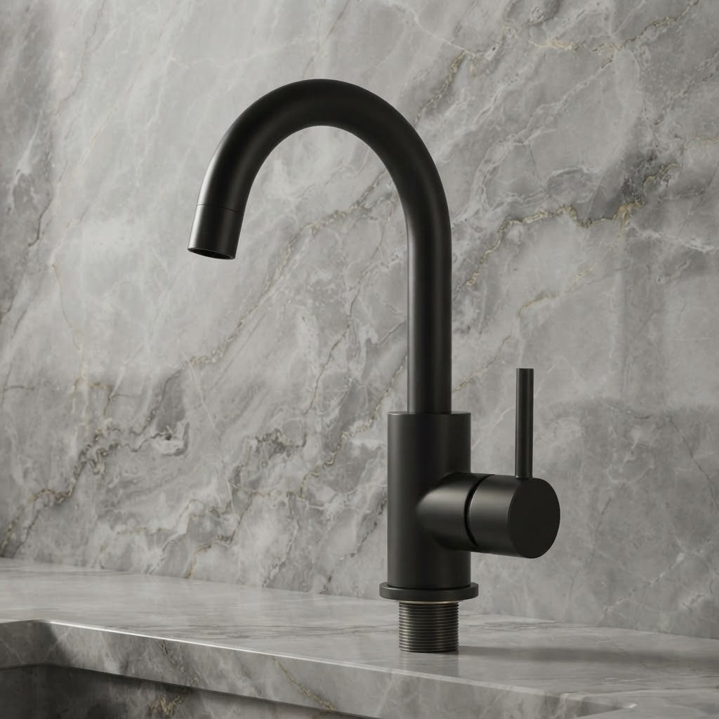 Robinet de salle de bain inox – mitigeur design courbé