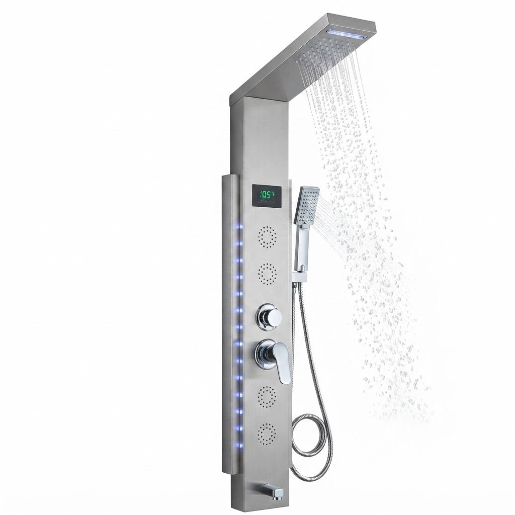 Colonne de Douche Hydromassante à affichage digital LED – Douceur & Massage