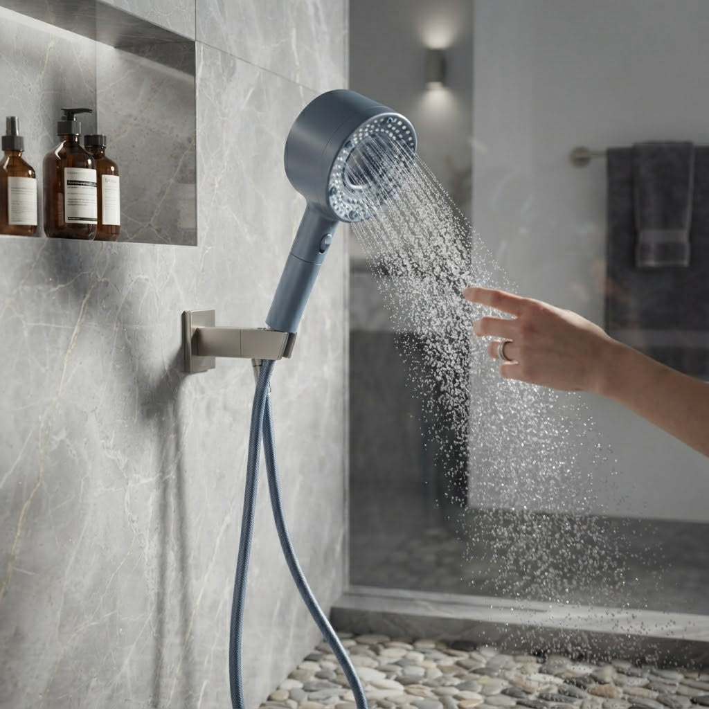 Pommeau de douche anti-calcaire – Haute pression & éco, 5 modes réglables