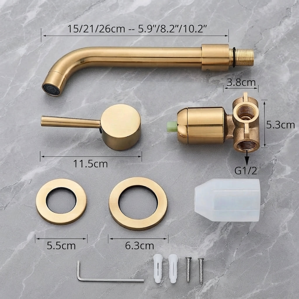 Robinet de salle de bain mural – Plusieurs finitions