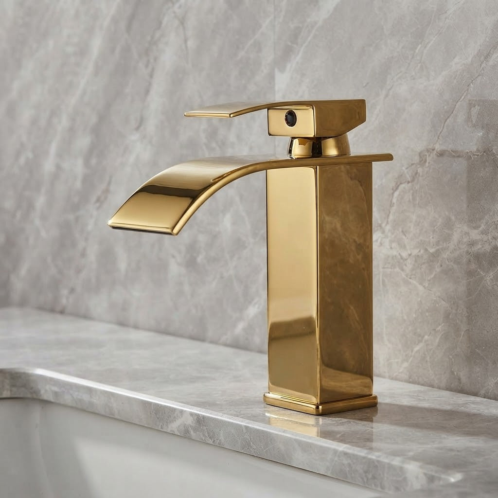 Robinet de salle de bain cascade inox – design moderne