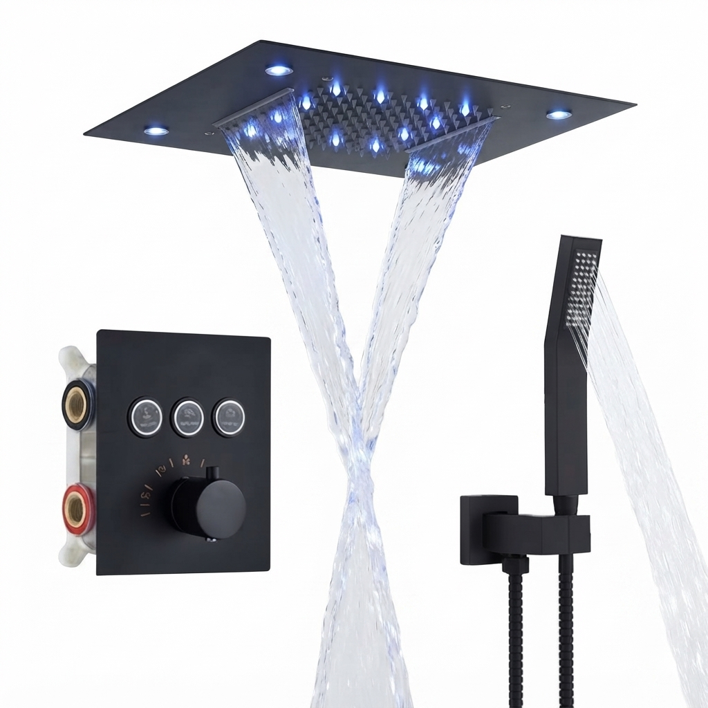 Colonne de Douche Encastrable Luxe LED – Hauteur & Douchette