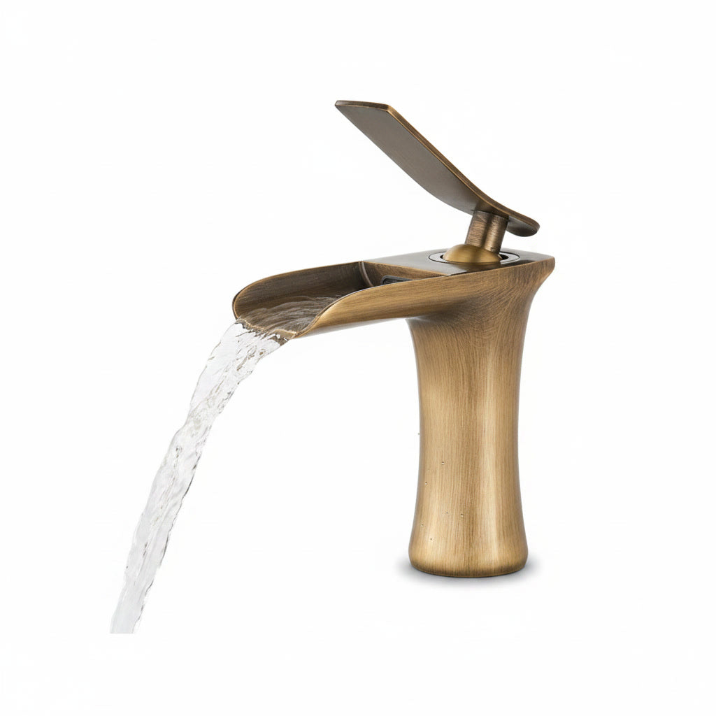 Robinet de salle de bain cascade en laiton – style vintage