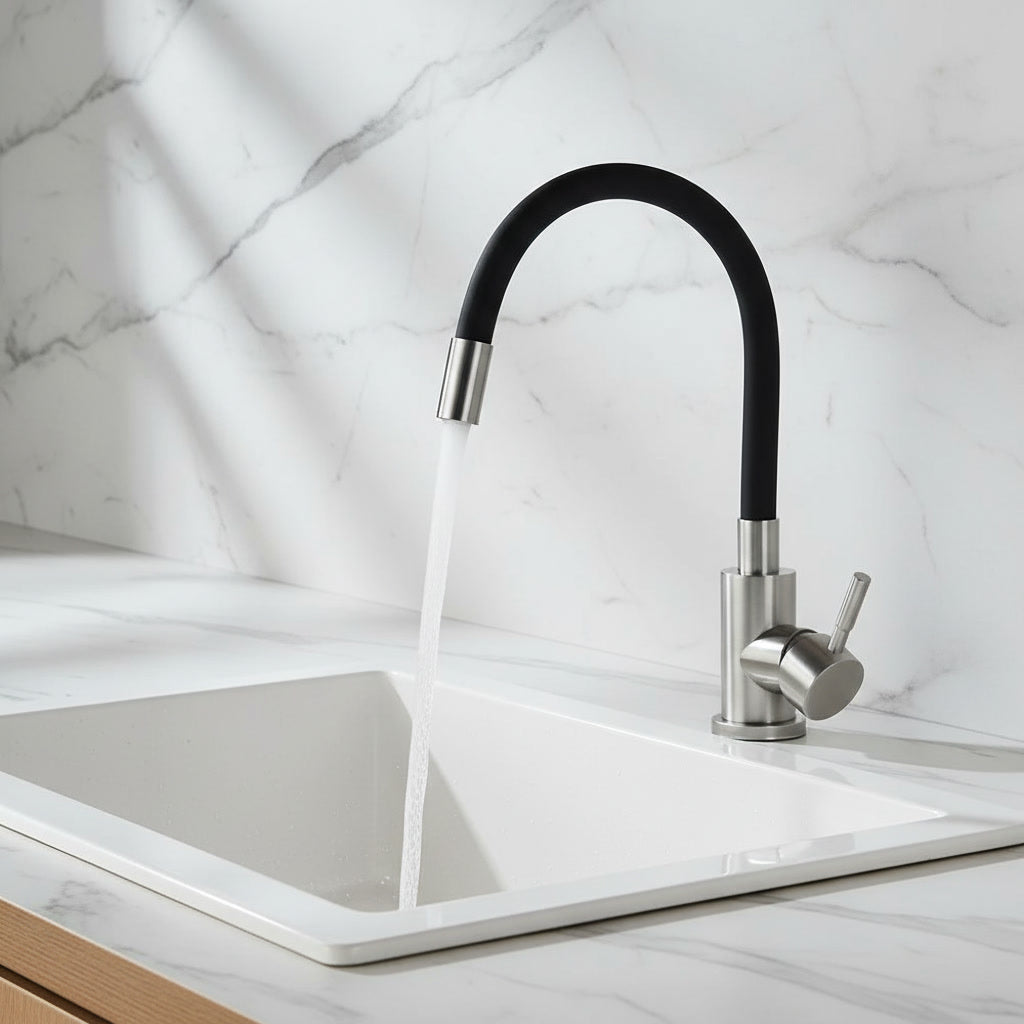 Robinet de Cuisine – Flexible 360° en Acier Inoxydable